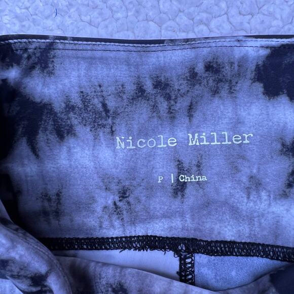 Nicole Miller Black White Tie Dye Set Crop Top Leggings Small - Picture 6 of 15